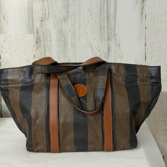 Fendi Pequin Vintage Coated Nylon Canvas Bag - Picture 1 of 10